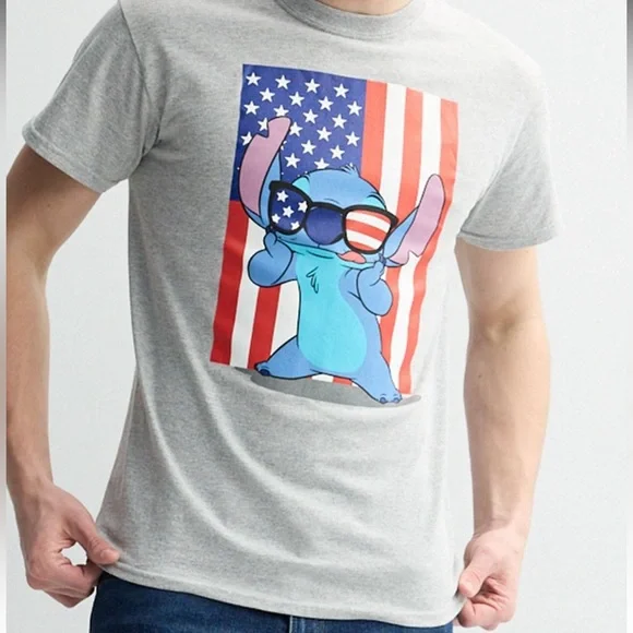Disney’s Stitch American Flag Graphic T-Shirt - Picture 2 of 10